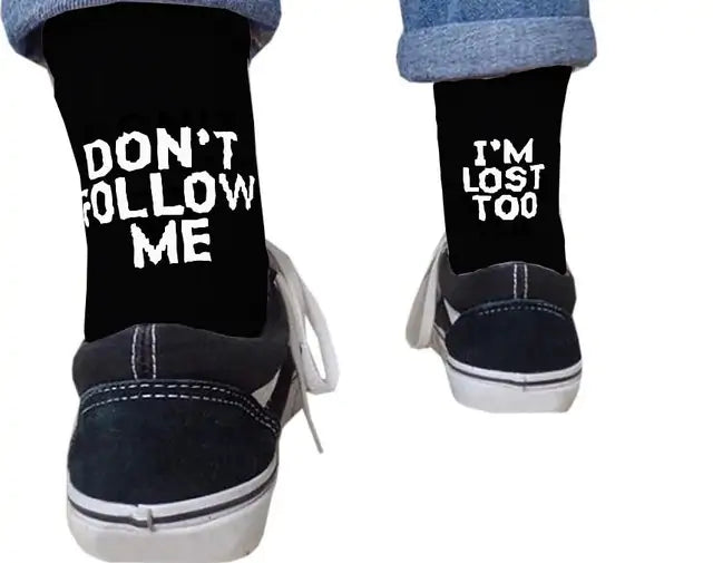 Hip Hop Humor Printed Crew Socks