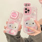 Hello Kitty Phone Case With Cover Mirror Holder Shockproof