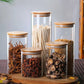 Bamboo-Covered Borosilicate Glass Food Storage Containers