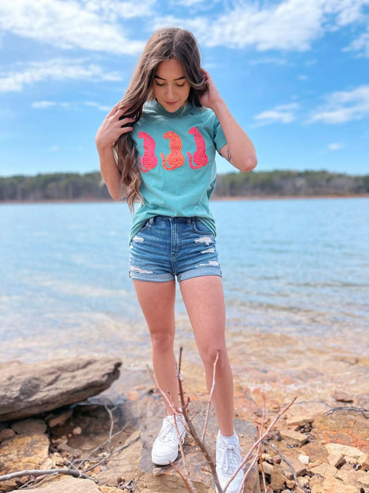 Seafoam Leopard Tee