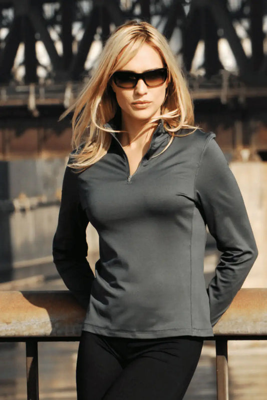 Women's Quarter Zip Track Suit Pullover Top