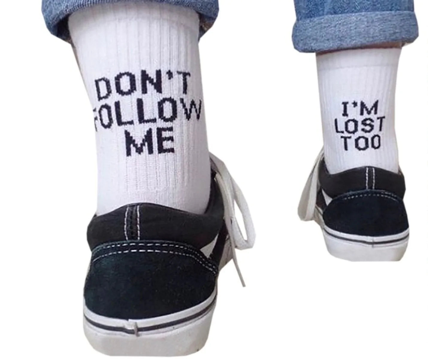 Hip Hop Humor Printed Crew Socks