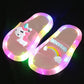 Children‘s Cartoon Animals Prints Lighted Slippers