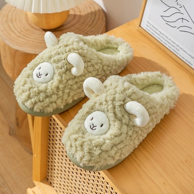 Plush Bedroom Cotton Fluffy Slippers